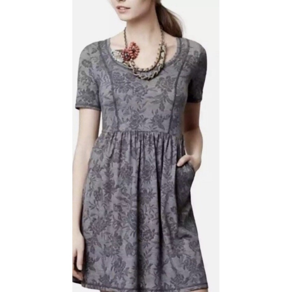 Anthropologie Saturday Sunday Floral Boho Knit Shift Dress Women's Size Large - Picture 2 of 11